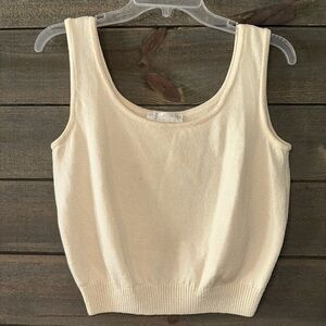 ST JOHN BASICS  Cream sweater Tank Top
